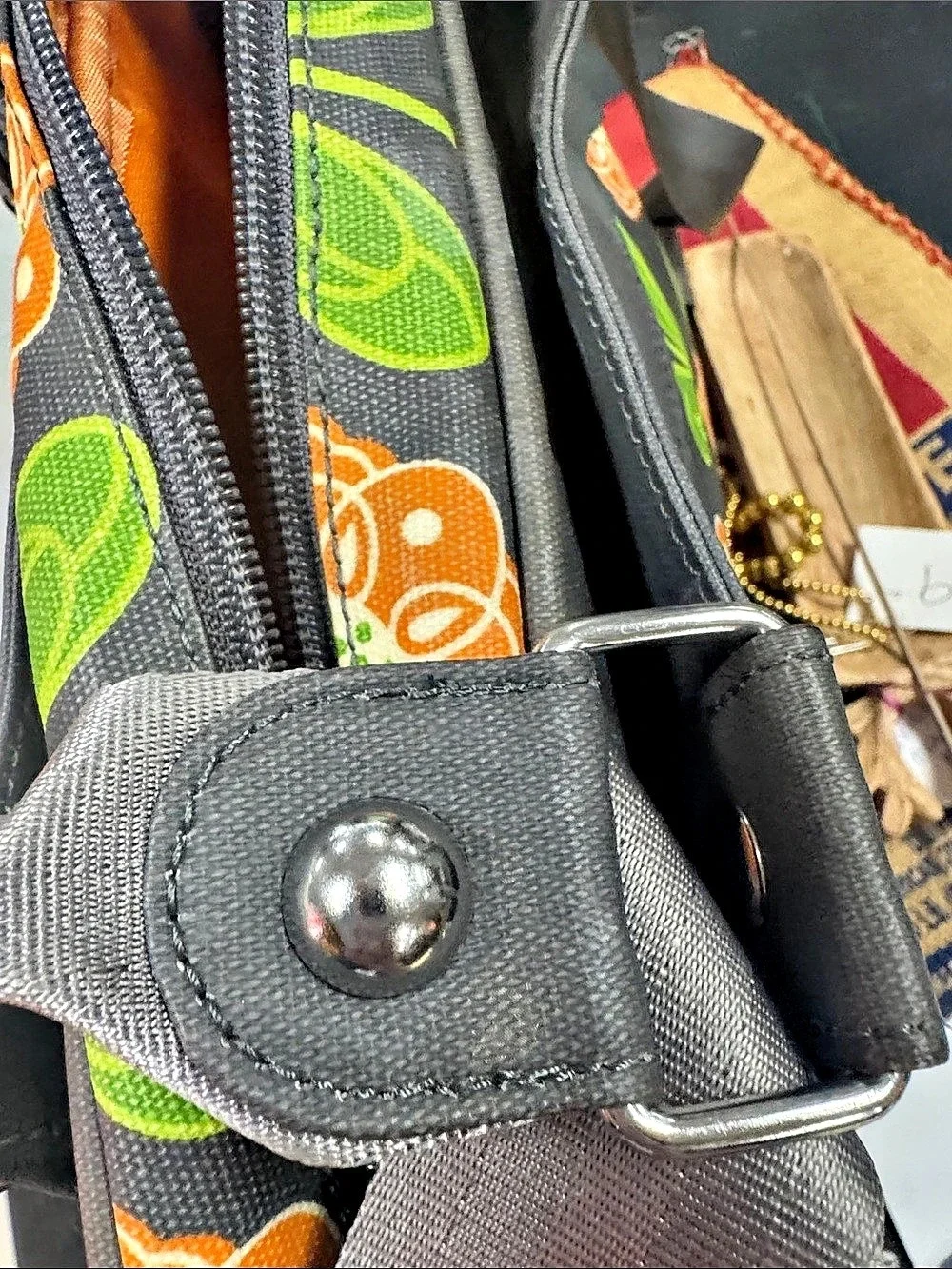 Petunia Pickle Bottom Boxy Backpack Floral Bag Black & Orange